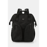 Babe Beachwaer large capacity waterproof back pack Himawari in black with multiple front pockets and adjustable straps