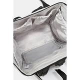 Interior view of large capacity waterproof back pack Himawari by Babe Beachwaer showing multiple storage compartments