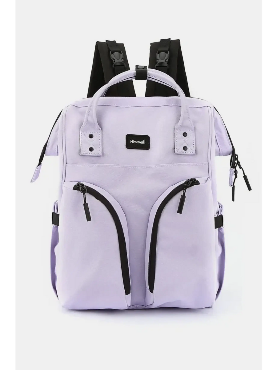 Large capacity waterproof back pack Himawari by Babe Beachwaer in light purple with multiple zippered pockets