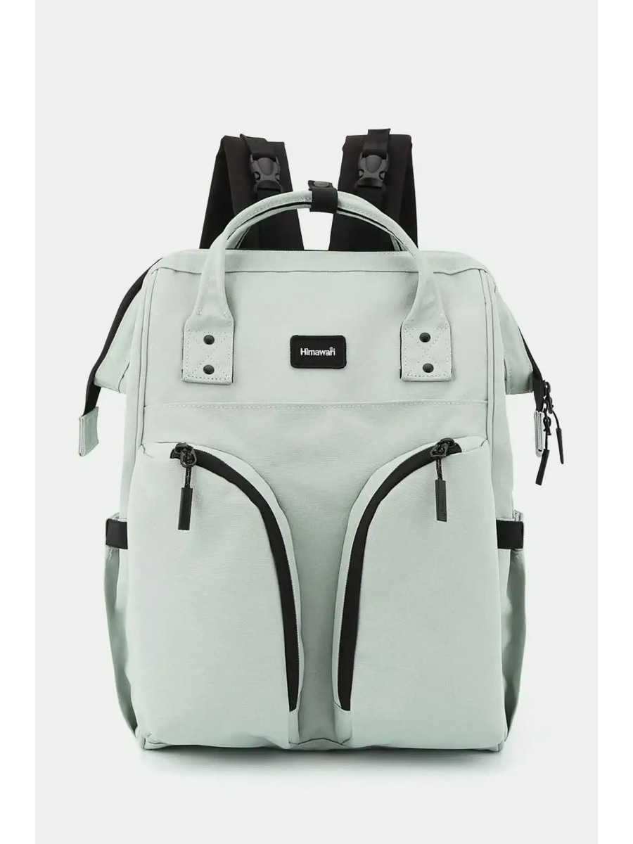 Babe Beachwear large capacity waterproof back pack Himawari in light green with multiple zippered pockets