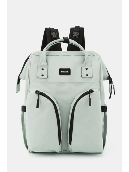 Babe Beachwear large capacity waterproof back pack Himawari in light green with multiple zippered pockets