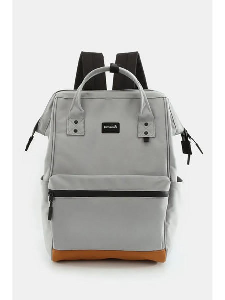 Himawari Lightweight Backpack in gray with black straps and brown base by Babe Beachwear