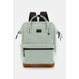 Himawari Lightweight Backpack in light gray with black zippers and brown base by Babe Beachwaer