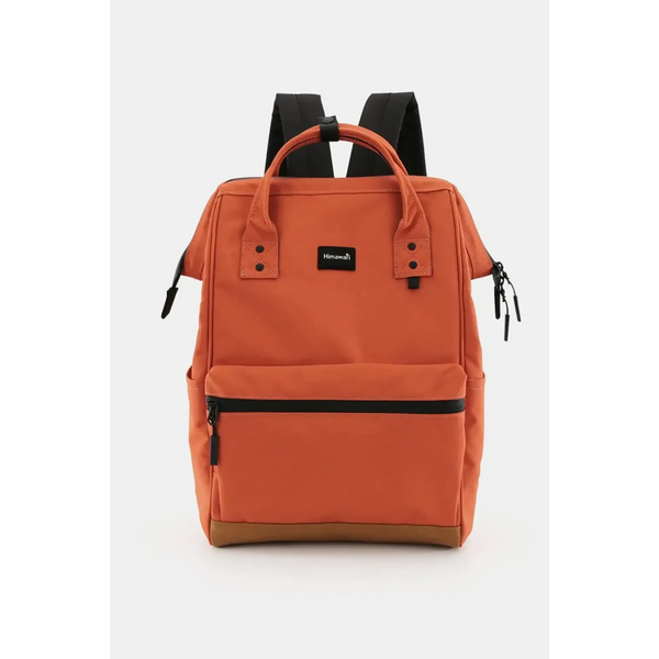 Himawari Lightweight Backpack in orange with black straps and front zipper pocket