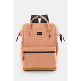 Himawari Lightweight Backpack by Babe Beachwaer in peach color with black straps and front zipper pocket