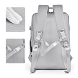 Back view of Himawari Lightweight Carry-On Backpack showing padded straps and breathable mesh back panel
