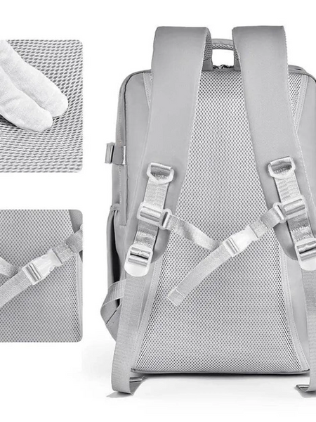 Back view of Himawari Lightweight Carry-On Backpack showing padded straps and breathable mesh back panel