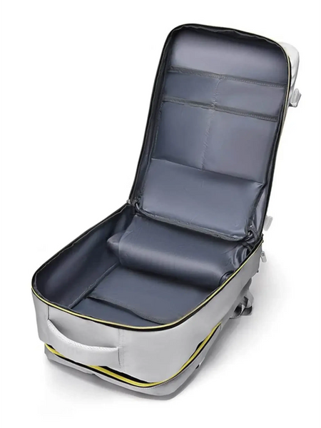 Open Babe Beachwaer Himawari Lightweight Carry-On Backpack showing spacious interior and multiple compartments