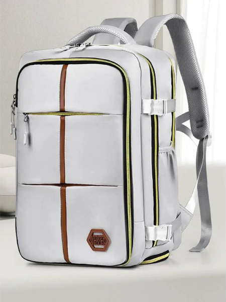 Babe Beachwaer Himawari Lightweight Carry-On Backpack in white with multiple compartments and padded straps
