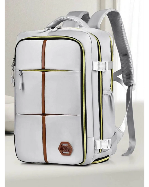 Babe Beachwaer Himawari Lightweight Carry-On Backpack in white with multiple compartments and padded straps