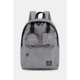 Babe Beachwaer gray medium beach backpack for school or travel with front pocket and cute cloud design