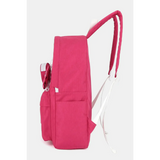Pink medium beach backpack for school or travel by Babe Beachwear with adjustable white straps
