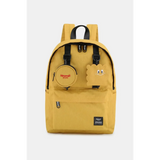 Babe Beachwear yellow medium beach backpack for school or travel with front pockets and adjustable straps