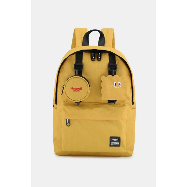 Babe Beachwear yellow medium beach backpack for school or travel with front pockets and adjustable straps