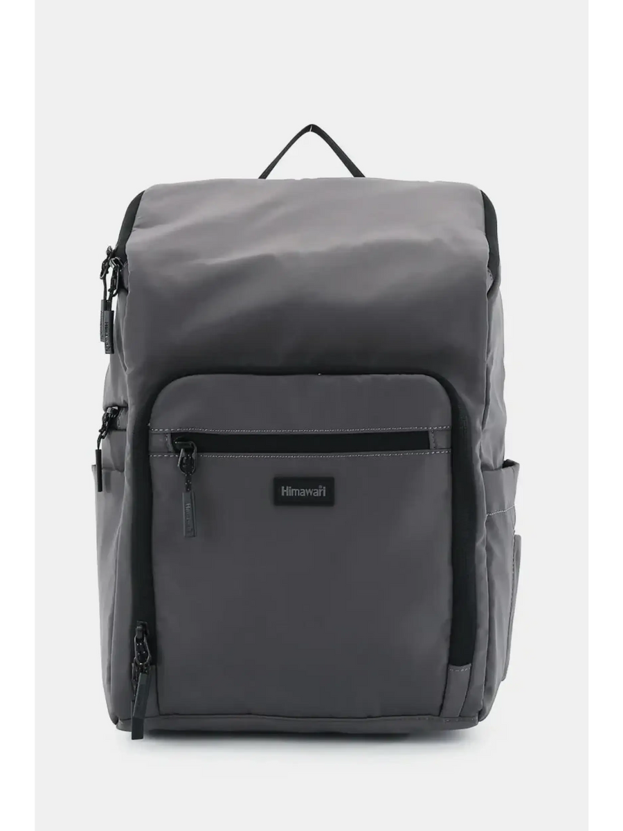 Babe Beachwaer Himawari Nylon Top-Open Backpack in gray with multiple zippered compartments