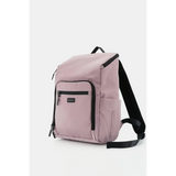 Babe Beachwear Himawari Nylon Top-Open Backpack in light pink with black straps and front pocket