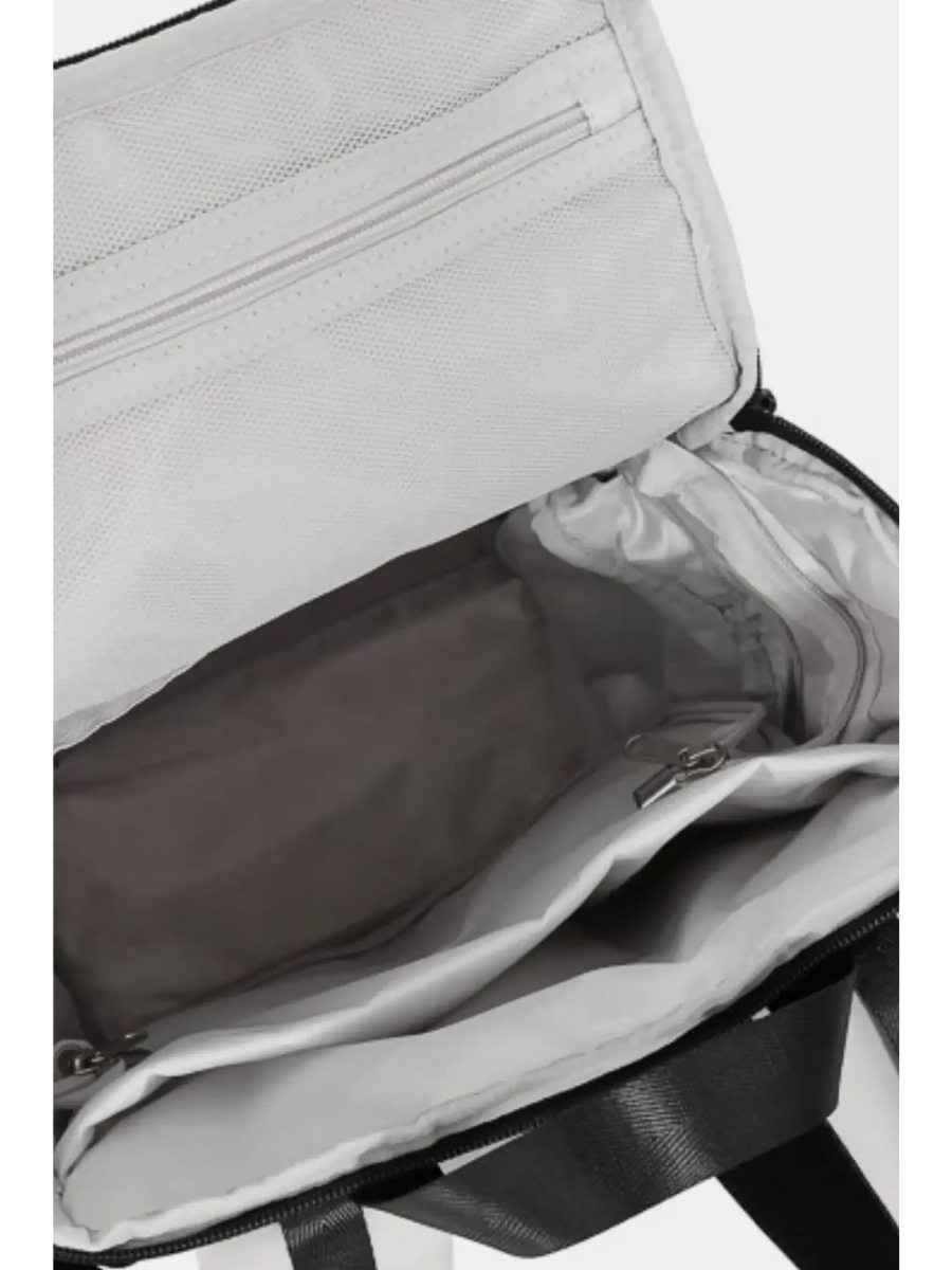 Interior view of Babe Beachwaer Himawari Nylon Top-Open Backpack showing spacious compartments and zippered pockets