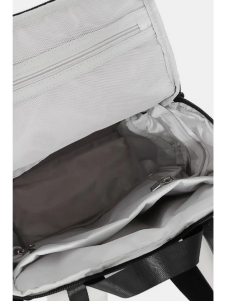 Interior view of Babe Beachwaer Himawari Nylon Top-Open Backpack showing spacious compartments and zippered pockets
