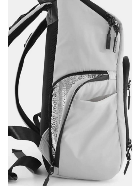 Babe Beachwaer Himawari Nylon Top-Open Backpack in light color with side zipper pocket and padded shoulder straps