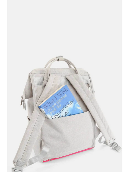 Trendsi Himawari stylish summer backpack for women in light gray with padded straps and side pocket
