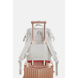 Himawari stylish summer backpack for women attached to rose gold suitcase handle