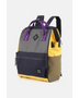 Himawari stylish summer backpack for women in yellow gray and navy with purple handles