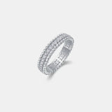 Babe Beachwear infinity Moissanite band ring with sparkling stones and intricate beaded design