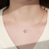 Trendsi necklace featuring a delicate invisable 1 carat diamond pendant on a clear chain