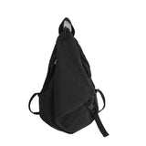 Black Babe Beachwear Kai Asymetric Canvas Backpack with single strap and buckle detail