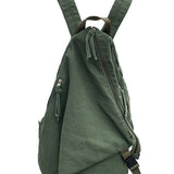 Babe Beachwaer Kai Asymetric Canvas Backpack in olive green with adjustable straps and side zipper