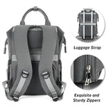 Back view of Babe Beachwaer Himawari Crazy Pocket Backpack showing padded straps, luggage strap, and sturdy zippers
