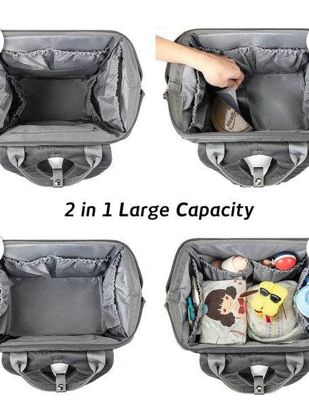 Himawari Crazy Pocket Backpack by Babe Beachwaer showing large 2-in-1 capacity with organized inner compartments