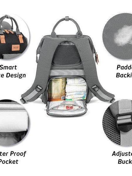 Himawari Crazy Pocket Backpack by Babe Beachwear with smart tote design, padded backing, waterproof pocket, and adjustable buckle
