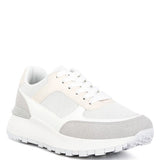 Babe Beachwear lace up vacation sneakers for women in white and light gray with cushioned sole