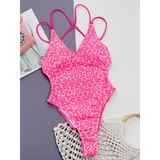 Leopard One Piece -V Neck Swimsuit - Beach Babes Beachwear - Fort Lauderdale