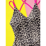 Leopard One Piece -V Neck Swimsuit - Beach Babes Beachwear - Fort Lauderdale
