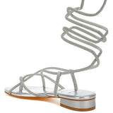 Rag Company gold strappy sandals with wraparound ankle straps and low block heel1