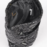 Babe Beachwaer black luxe chic quilted tote bag with spacious interior and zipper pocket