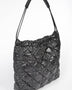 Babe Beachwear luxe chic quilted tote in glossy black with adjustable shoulder strap