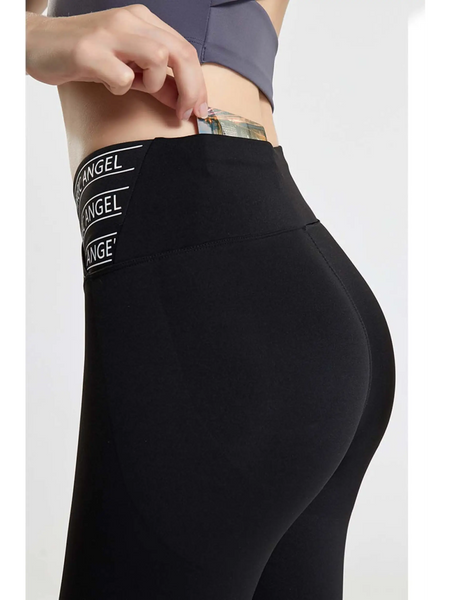 Babe Beachwear black high waisted workout leggings for women with convenient back pocket