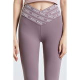 Babe Beachwear high waisted workout leggings for women in mauve with magic angel waistband design
