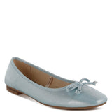 Rag Company metallic ballet flats for women in light blue with bow detail and low heel