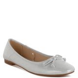Rag Company silver metallic ballet flats for women with bow detail and low heel
