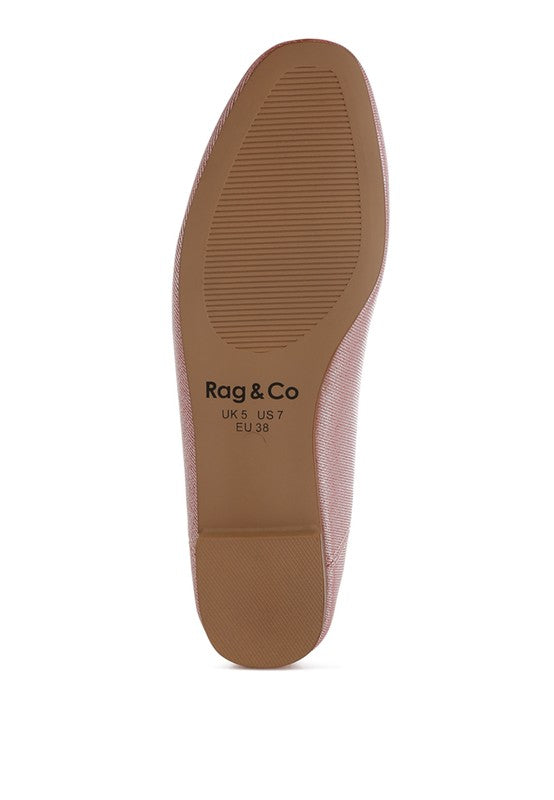 Sole view of Rag Company metallic ballet flats for women in size UK 5 US 7 EU 38