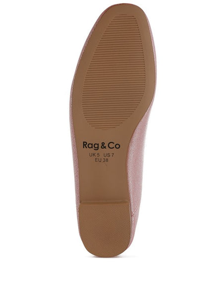 Sole view of Rag Company metallic ballet flats for women in size UK 5 US 7 EU 38