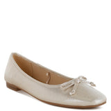 Rag Company metallic ballet flats for women in a soft shimmering light gold color with bow detail