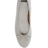 Rag Company metallic ballet flats for women in light silver with bow detail on toe