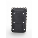 Babe Beachwear black mini bag for phone wallet with silver studs and chain details