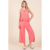 Stylish Linen Pants & Ruffle Tank - Beach Babes Beachwear - Fort Lauderdale