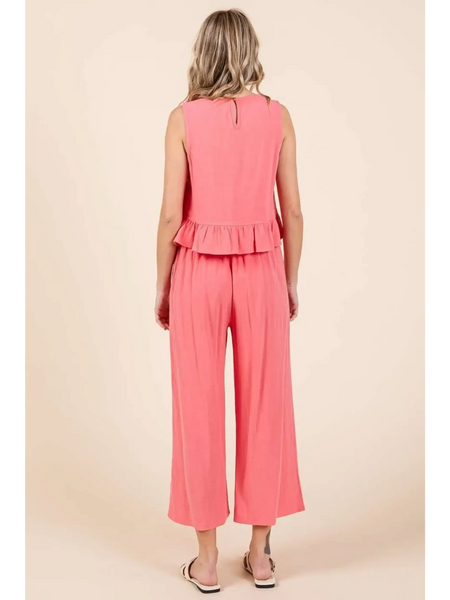 Stylish Linen Pants & Ruffle Tank - Beach Babes Beachwear - Fort Lauderdale
